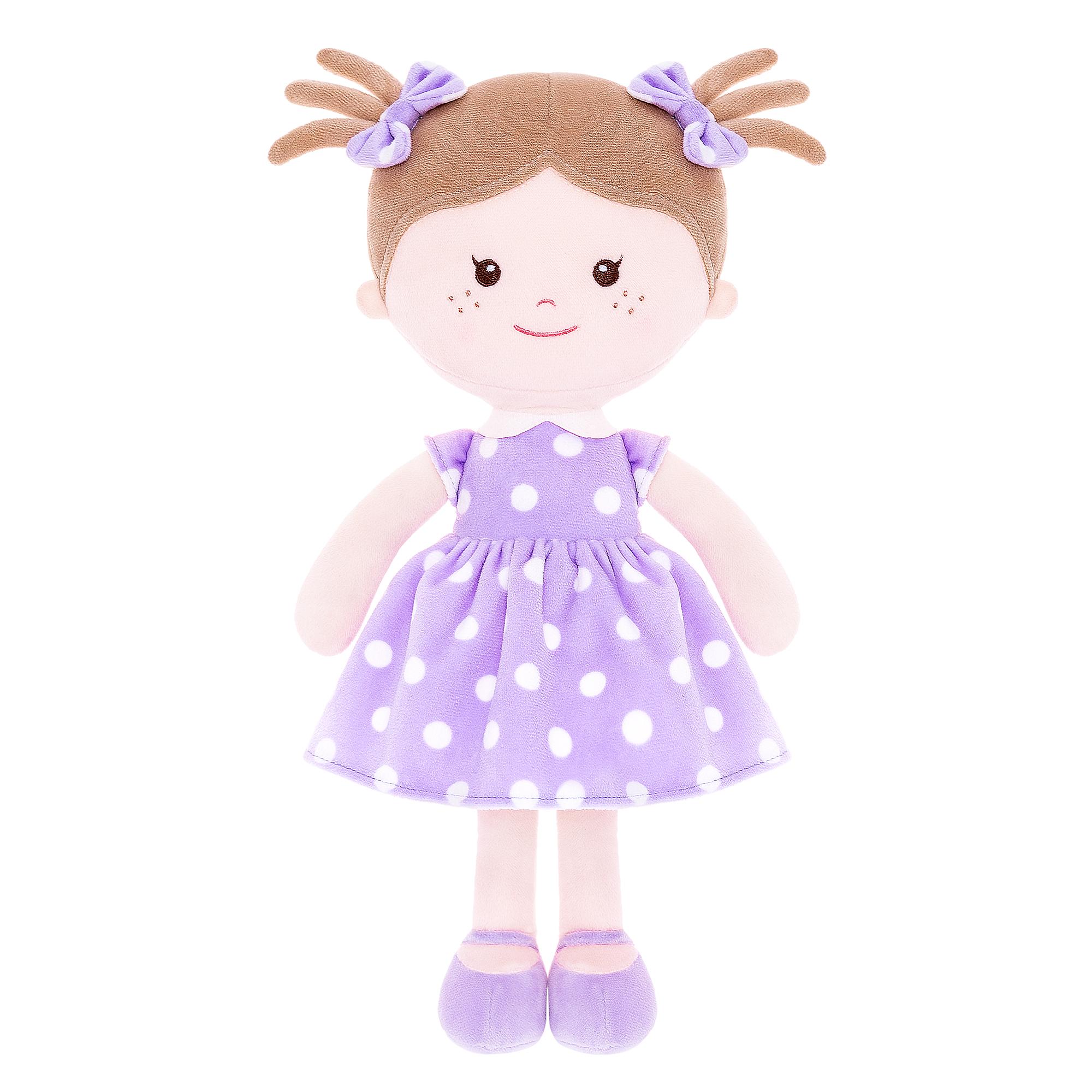 

Мягкая кукла Baby Girl Gifts Milly Polka Dot Series для первого дня рождения ребенка 30 см фиолетовый