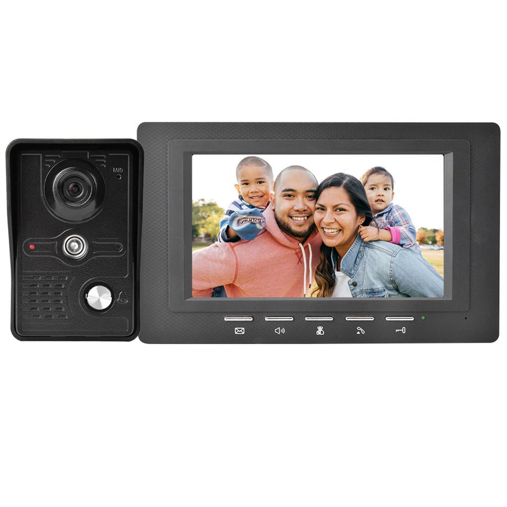 Kit Interphone Vidéo de Porte 7 pouces TFT LCD 700 lignes TV Vision Nocturne