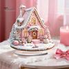 Acrylic Holiday Ornaments for Home Decor 2D Christmas Tree Figurine, Dreamy Floral Candy House Tabletop Showcase Ornaments, Centerpiece Office