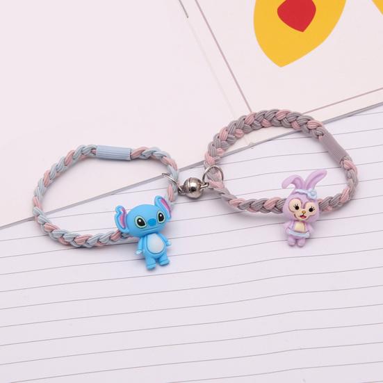 1 Pár Gumiček do Vlasů Kreslená Panenka Přívěsek Pletení Magnetické Přísavky Gumičky do Vlasů Nejlepší Přítel Vysoký