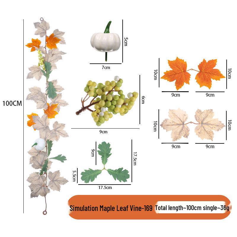 1m Autumn Maple Leaf Rattan Wall Hanging Decoration