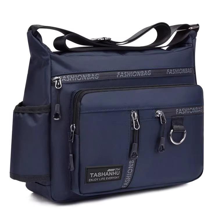 2024 Men's Waterproof Crossbody Bag, Large Capacity, 7 Compartments for Casual, Business, and Travel.