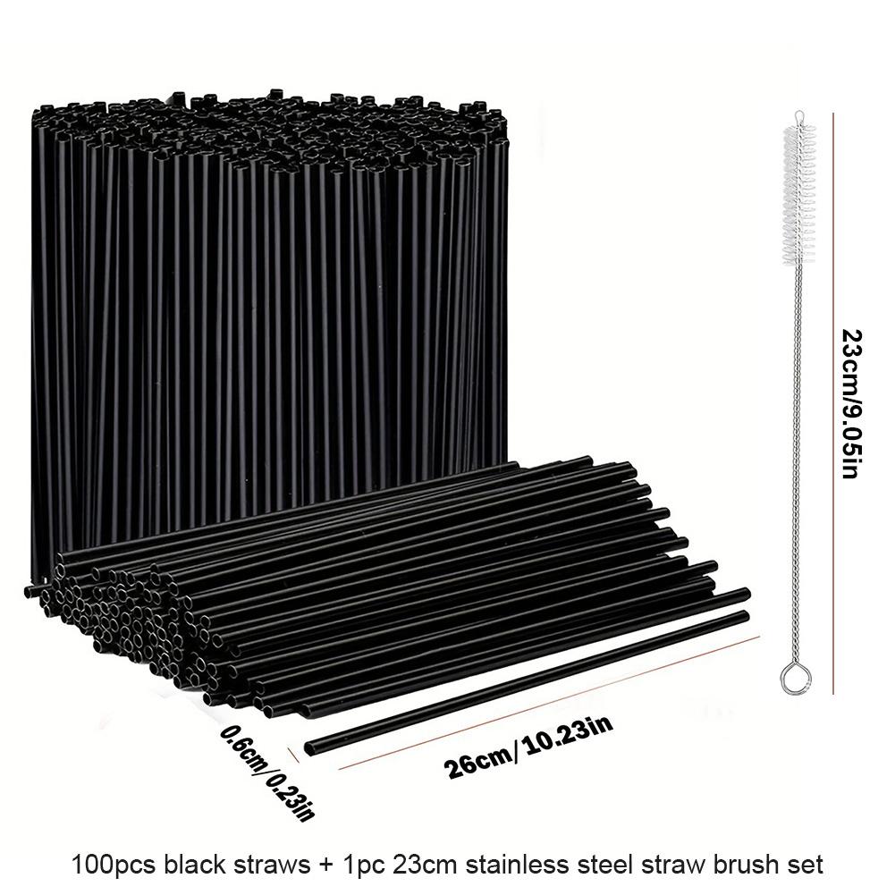 100-500PCS Black/Colorful Drink Straws Beverage Plastic Straw Wedding Party Cocktail Straw for Bar Home Kitchen Wholesale Straws
