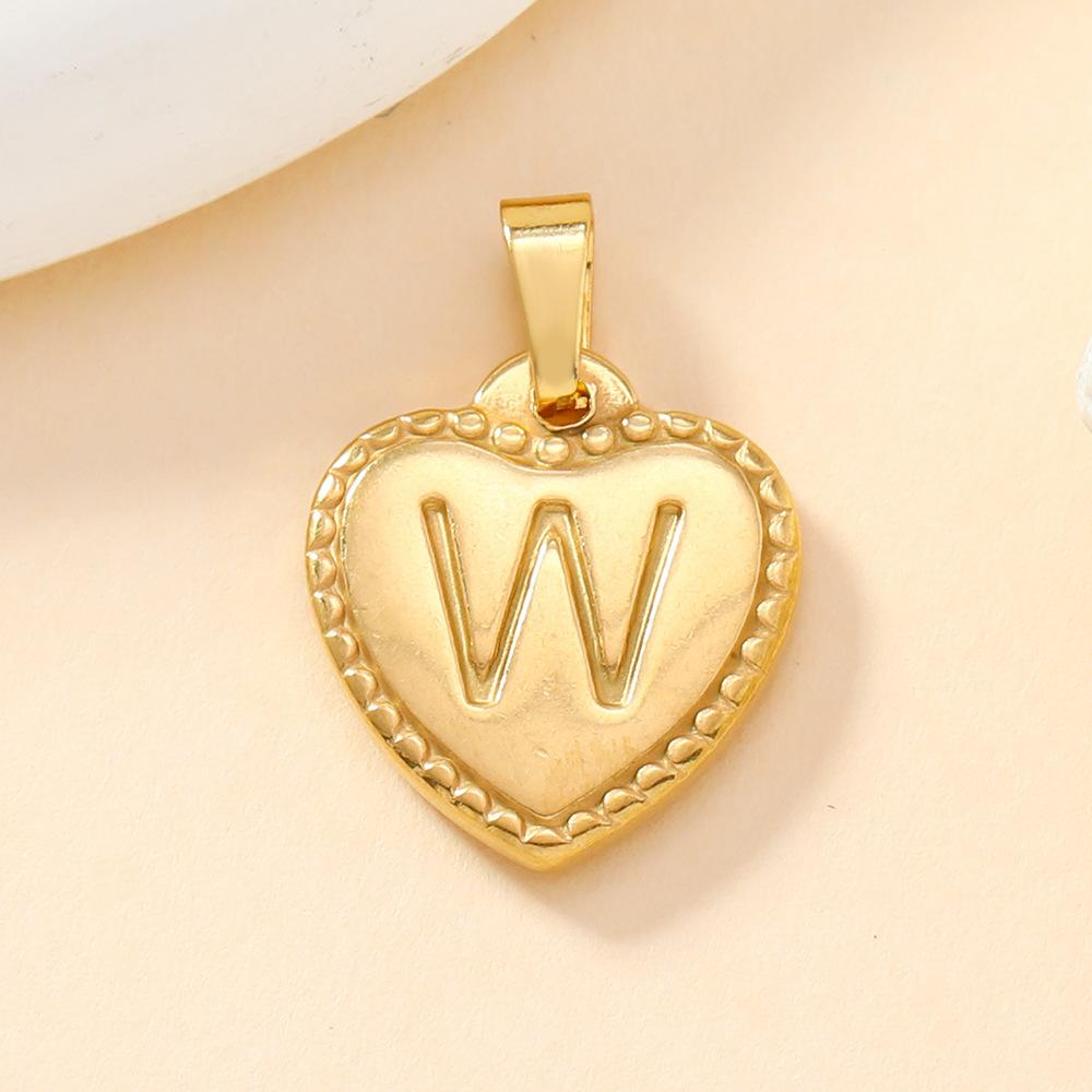 316L Stainless Steel Initial Necklace Letter Heart Pendant Chain For Women Jewelry Accessories