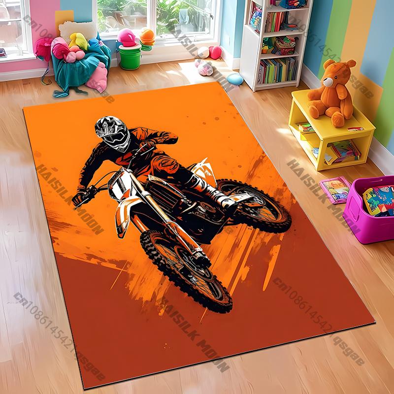 Motocross-Themed Rug for Active Spaces carpet for home sofa bedroom, gift