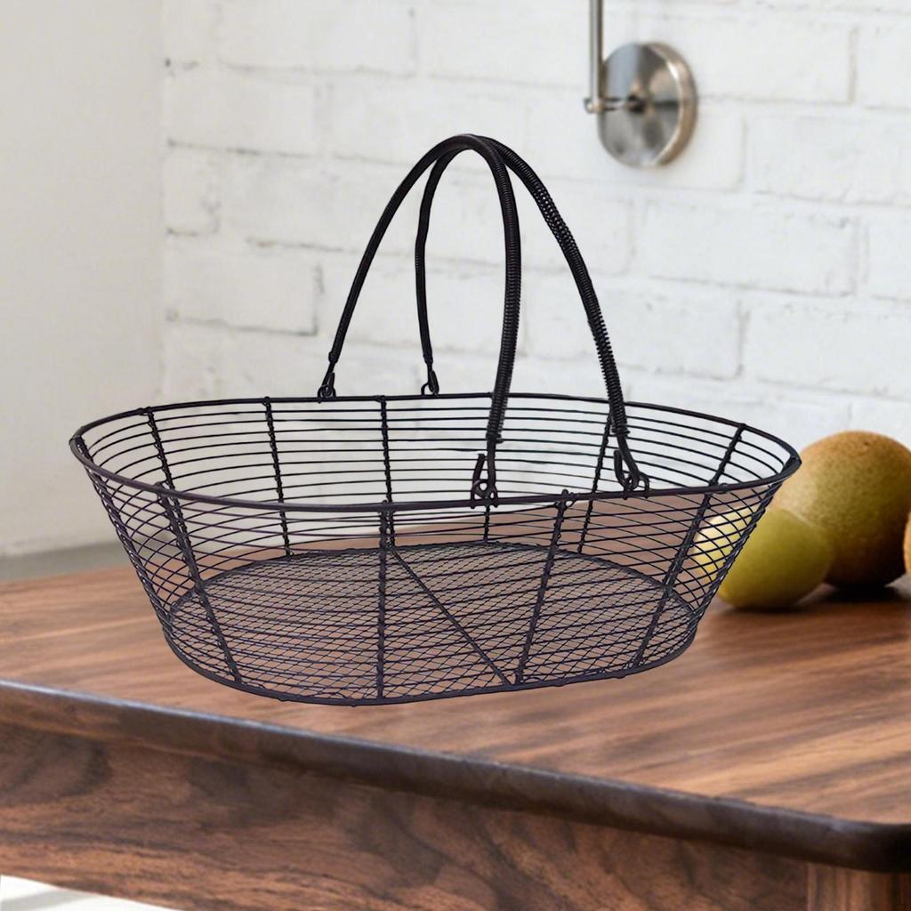 Iron Wire Fruit Bowl Organizer Bread Vegetable Holder Storage Basket for Pastry Cupcake Buffet