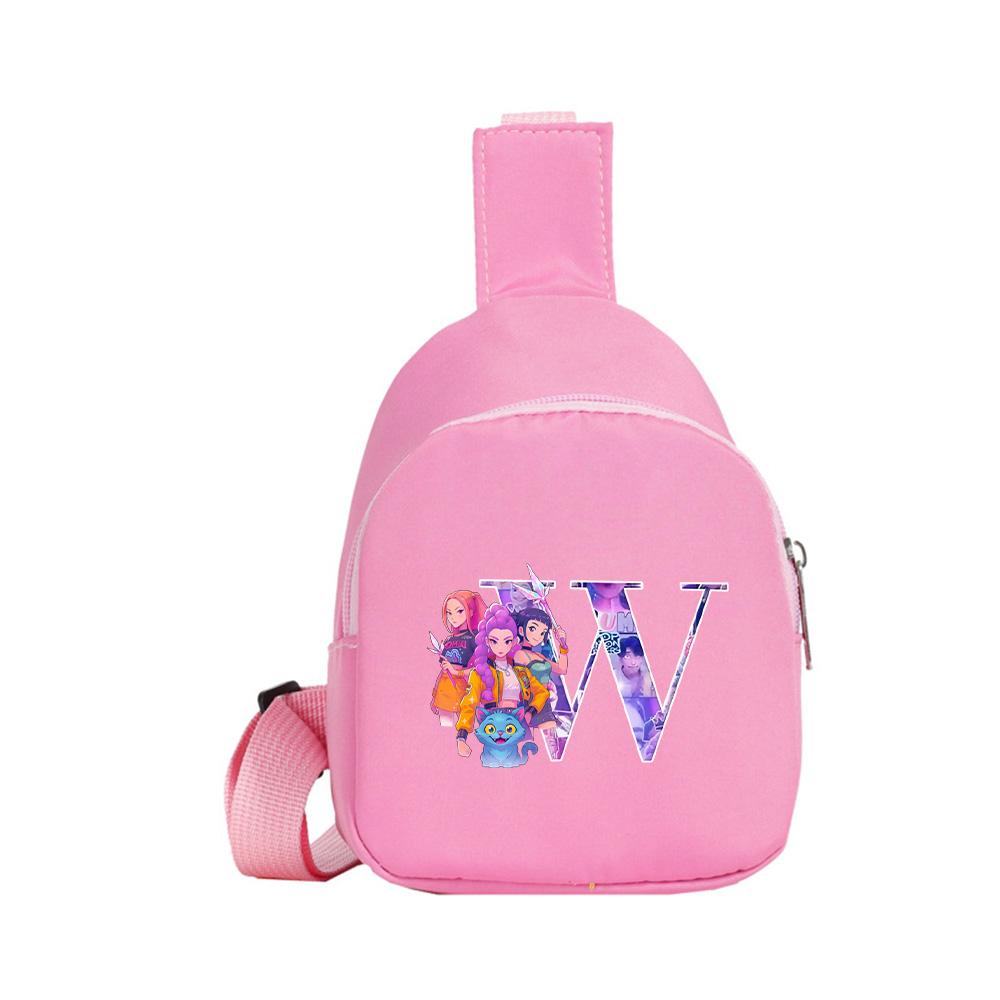 Anime Tegneserie 26 Engelsk Bogstav K-Pop Dæmonjægere Kawaii Brysttaske til Dreng Pige Skuldertaske Studerende Bærbar Crossbody Pung Barn Julegave