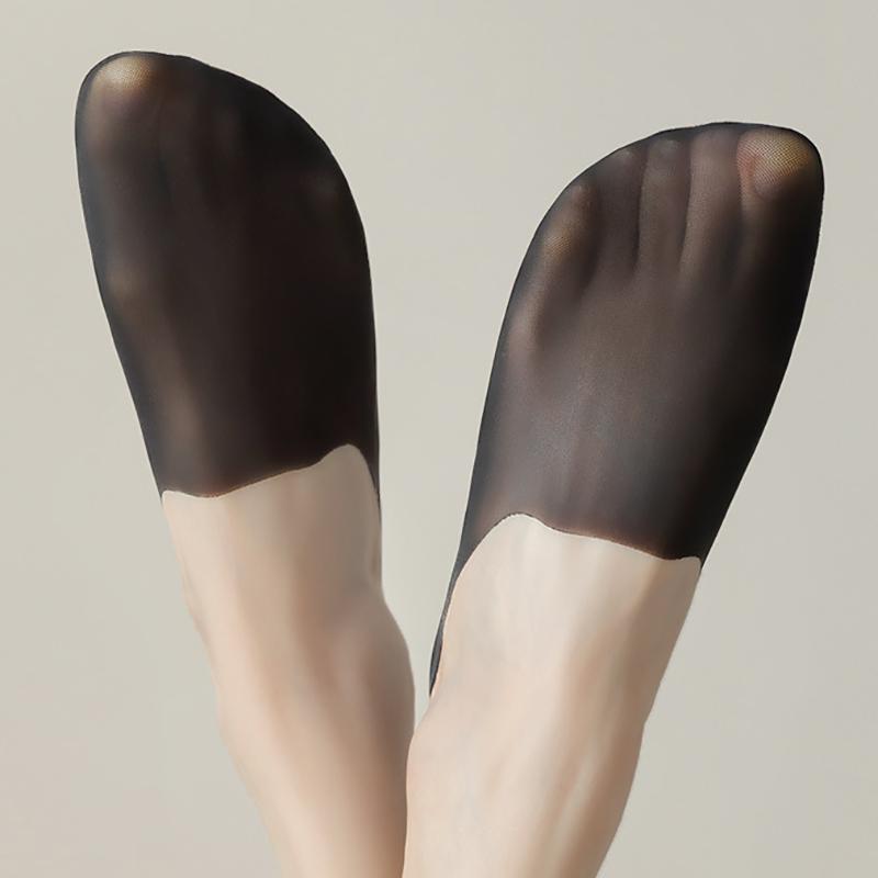 1Pairs Women Invisible Boat Socks Breathable Silicone Non-slip Ultra-thin Sock Slippers High Quality Elastic Ice Silk Low Sox