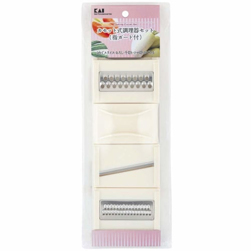 Kai KAI cassette type cooker set (slicing, julienne, pickled radish, grated radish) with finger guard wellness DH6505