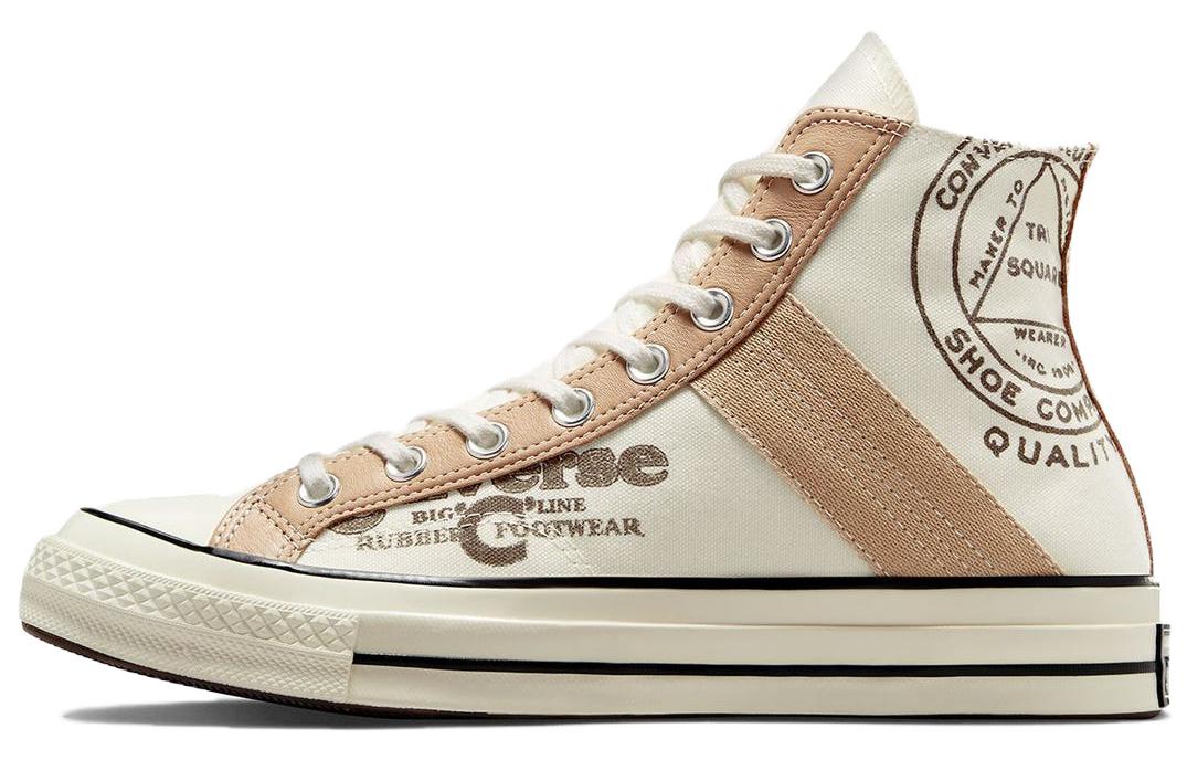 Converse Chuck 70 Leather Overlay High  Egret Champagne Tan  35