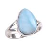 Natural Republic Pierre Précieuse Larimar Argent Massif 925 Bijou Bague Taille 7.5 b3m62
