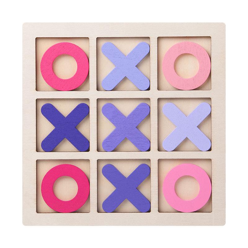 Wooden Tic-Tac-Toe Game for Kids: Educational Nine-Square Board, Parent-Child Interactive Toy