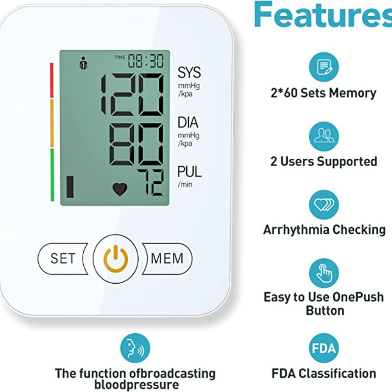 ASG Blood Pressure Monitor, Blood Pressure Machine Extra Large Cuff Upper Arm, BP Cuff Automatic Upper Arm with Range Large Cuff Groups for Home Use