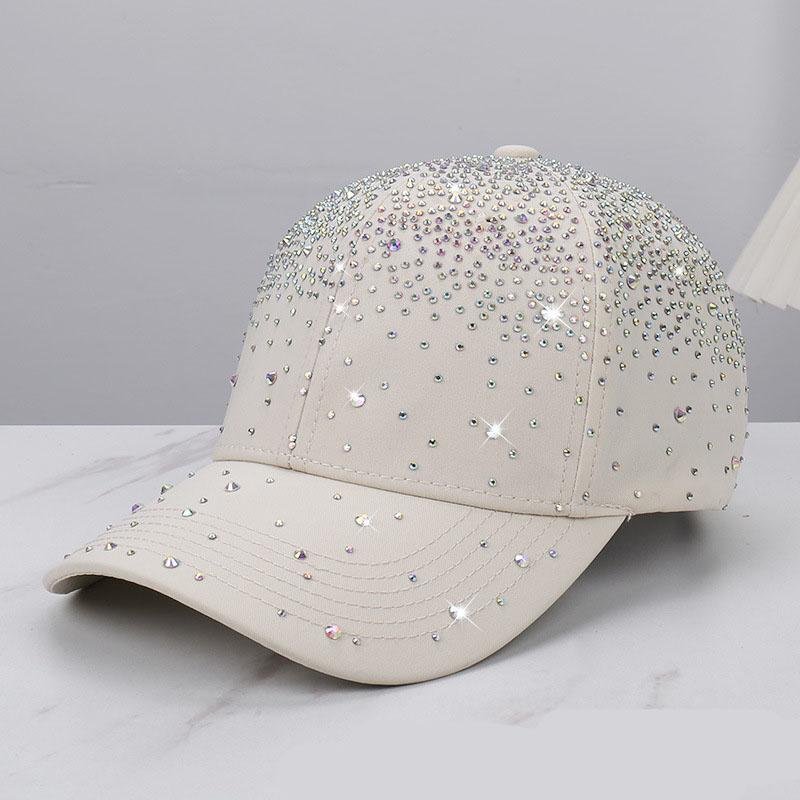 Fashion Diamond Hat Korean Version Trendy Versatile Full Diamond Baseball Cap For Spring Autumn Travel Sun Shading Duckbill Hats
