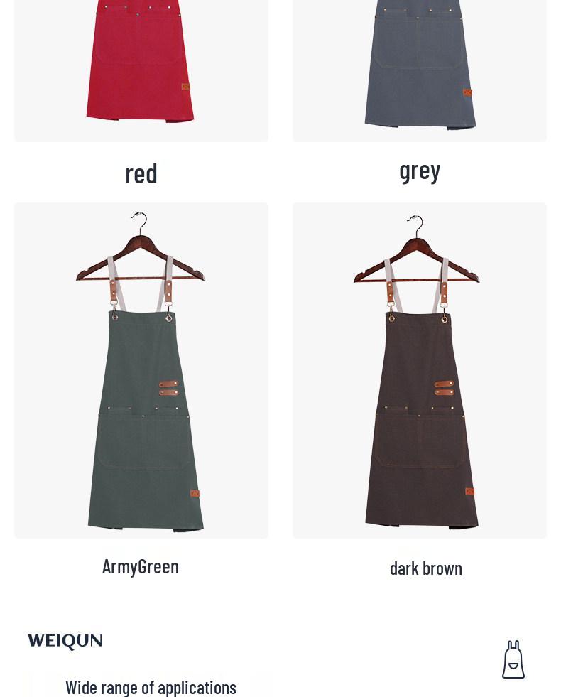 Canvas Apron with Logo Embroidery for Kitchen, Home, or Catering Shop.