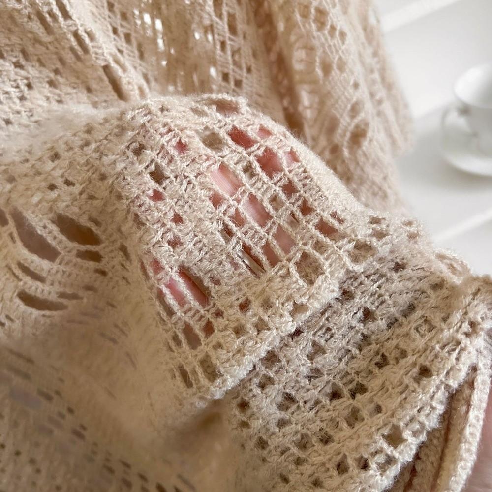 Tassels Bohemian Shawl Plus Size Crochet Top Women Casual Knit Hollow Out Top Streetwear