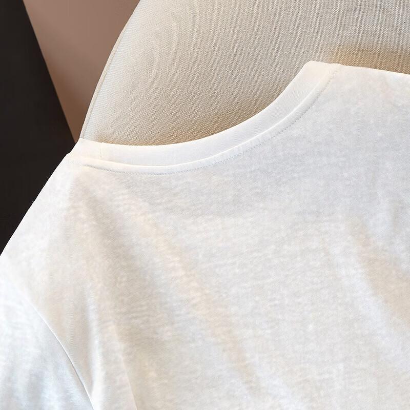 Sibaishe Women's Embroidered Round Neck Loose Fit T-Shirt