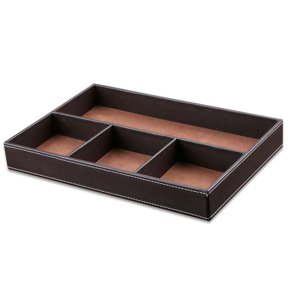 

Multi-Functional Desk Drawer Organizer 4 Slots Jewelry Box For Office Supplies коричневый