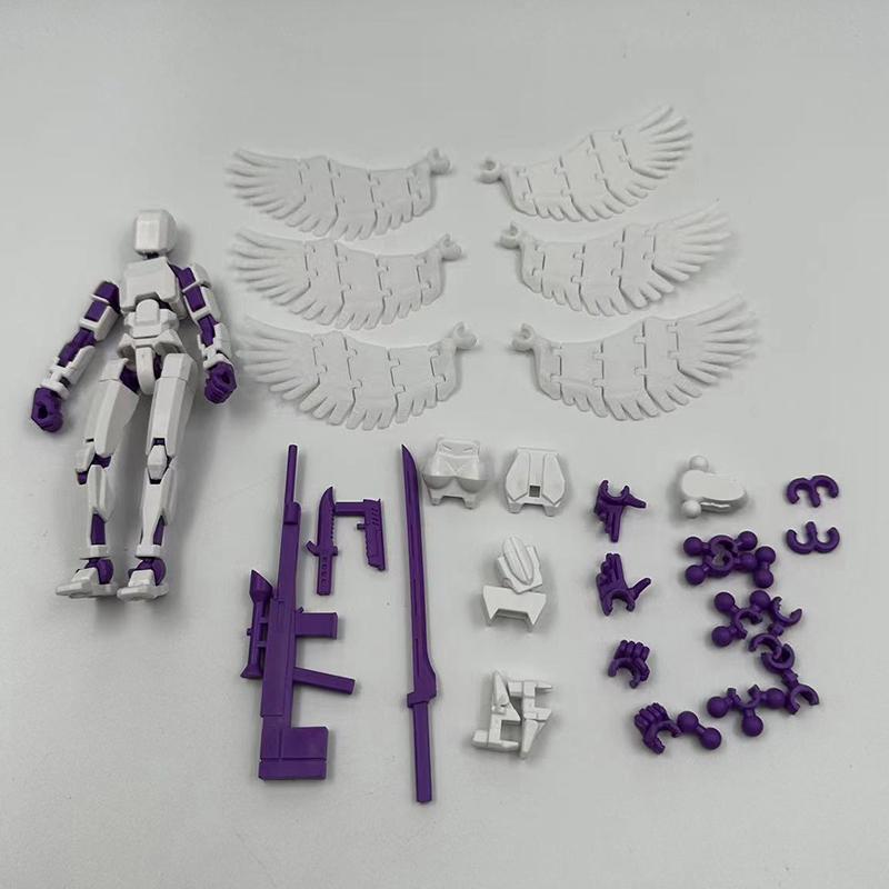 Cartoon Movable Figure With Wings Assembleable Male And Female Luminous Figure Toys
