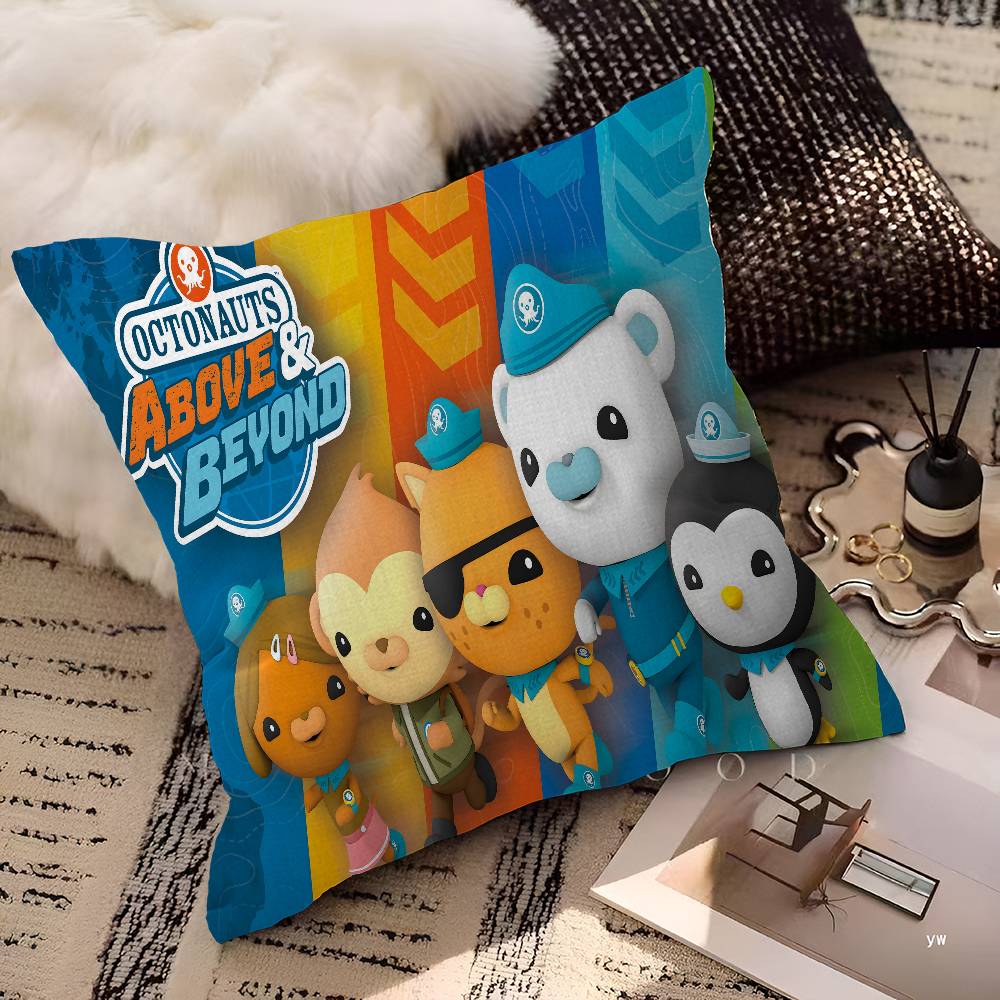 Cuscino Stampato Cartone Animato O-Octonauts Cuscino Anime Copricuscino per Divano Letto Testiera Copricuscino 45x45 Cm Moda