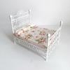 Dollhouse Bed European Style Accessories Metal Mini Double Bed Props Supplies