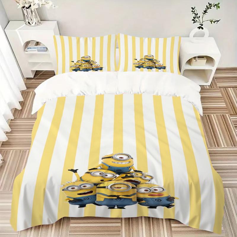 3Pcs Despicable Minions Adventure Bedding Sets For All Sizes New 3D Printed Bed Cover Comforter Duvet Cover Pillowcase Bedroom Decoration