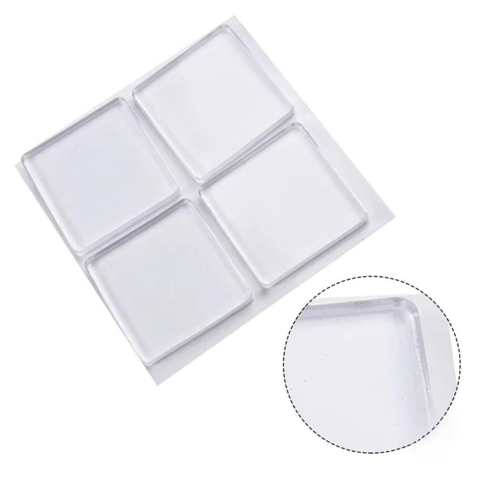 4pcs/Set Durable Silicone Washing Machine Pads Non-slip Reusable Furniture Foot Pads Trimmable Transparent Floor Protectors Sofa