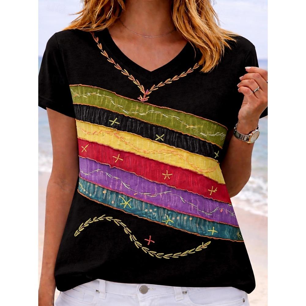 

Women s T Shirt Print Graphic Letter Soccer Team Stylish Classic Casual Short Sleeve V Neck Regular Tops Casual Daily Black Purple Brown Green 2XL