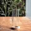 Ampoule Rovila Glass Incense Holder Natural Acacia Wood Base Ash Catcher Detachable Clip for Stick Clear