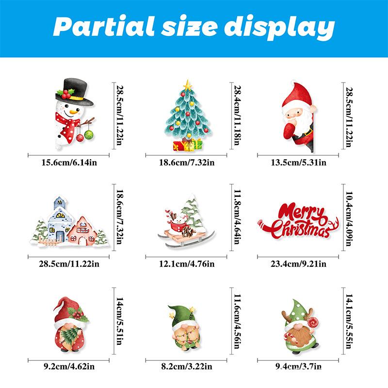 New Christmas Decoration Snowflake Sticker Elk Snowman Christmas Tree Static Sticker Christmas Pie