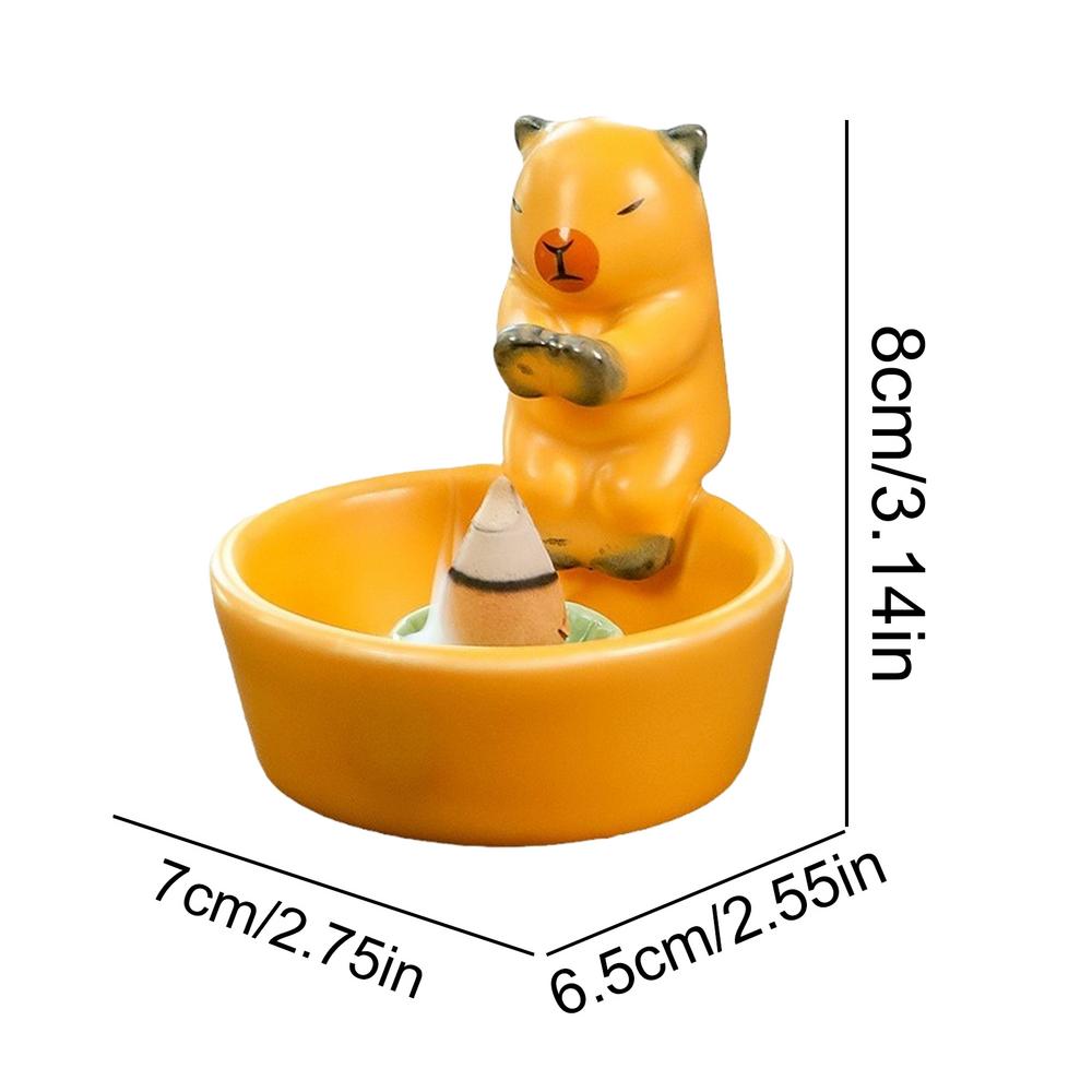 

Подсвечник в виде кошки, симпатичная конусная курильница, подставка для благовоний, элегантная керамическая палочка, подставка для благовоний, украшение в виде конуса жёлтый