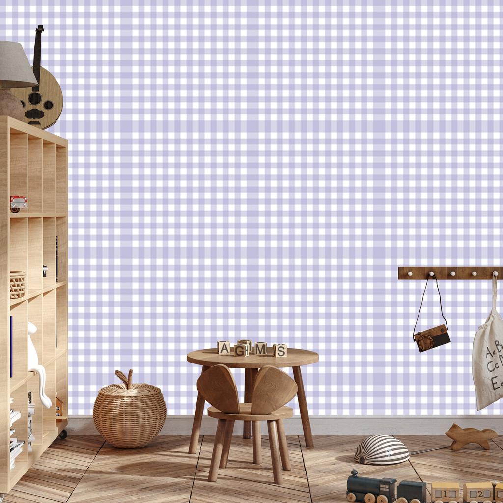 Wallpaper Fabric Pattern White and Blue for Living Room and Bedroom 50x1000