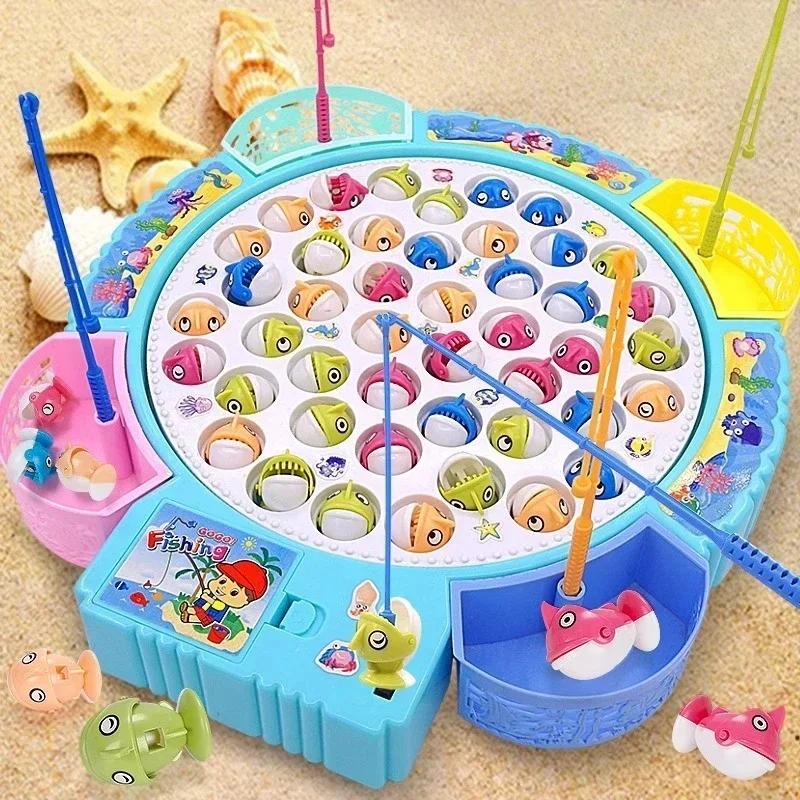 Fishing Toys Hook Electric Spin with Music Size Models Optional Blue and Pink Toys and Gifts for Kids Cute Stickers Practise