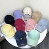 Letter Ripped Baseball Cap Women'S Retro Washed Cotton Visor Hat Versatile Cap Men'S Tide