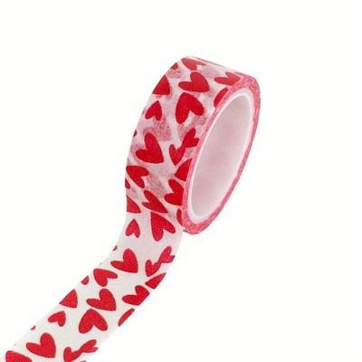 1 Rotolo Nastro Motivo Amore Rosso Fai da Te Decorativo Nastro di Carta Artigianale Nastro Adesivo per San Valentino