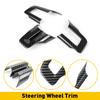 3-delige set Koolstofvezel Auto Stuurwiel Frame Cover Voor Ford Mustang 2015 2016 2017 2018 2019 2020 2021 2022 Auto Accessoires