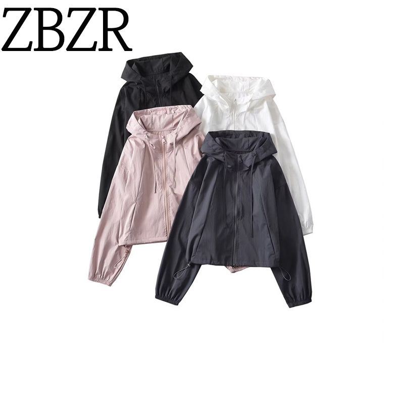 Za New Fall Women's Clothing 2025 Fashion Wind Fashion Loose Drawstring Waist Long Sleeves Hooded Jacket Outwear