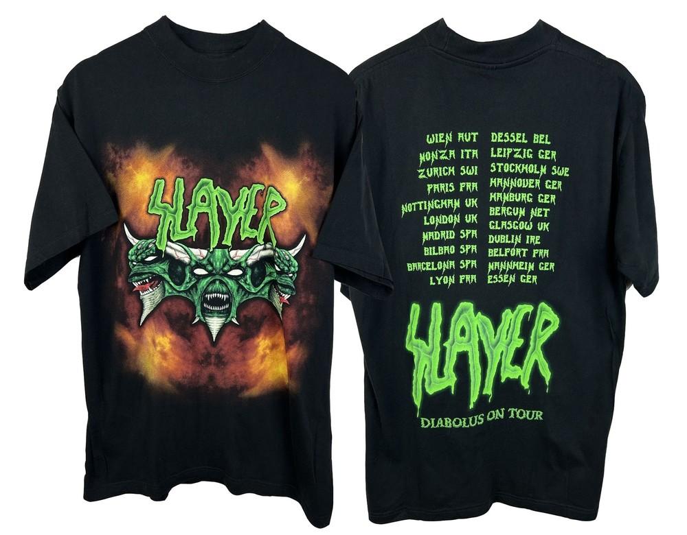 NEW Comfort Colors Slayer Diabolus On Tour 1999 European T-Shirt Size S-5XL Unisex T-Shirt Graphic Tee XXL