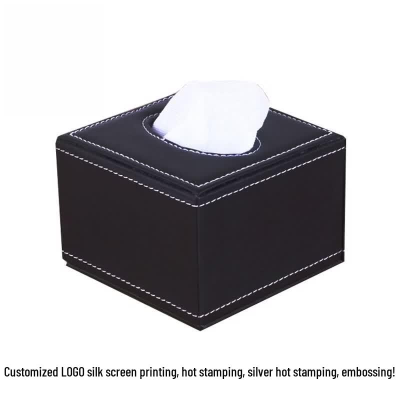 Square Leather Tissue Box