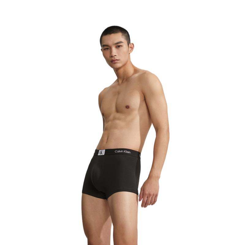 Calvin Klein CK96 Series Small Square Letter Jacquard Anti-Chafing Boxer Shorts Men Underwear Space-Black NB3403UB1