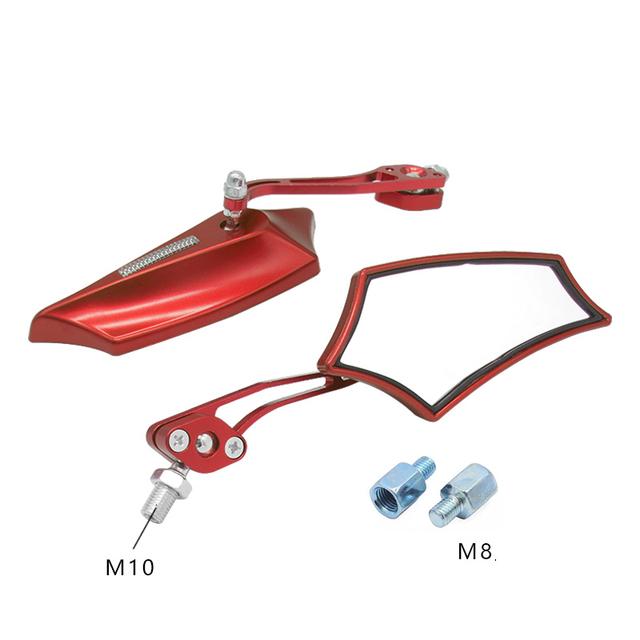 

Универсальное 8 мм 10 мм мотоциклетное зеркало заднего вида для мопеда, боковые зеркала, вращающееся синее зеркало заднего вида, аксессуары для мотоцикла красный