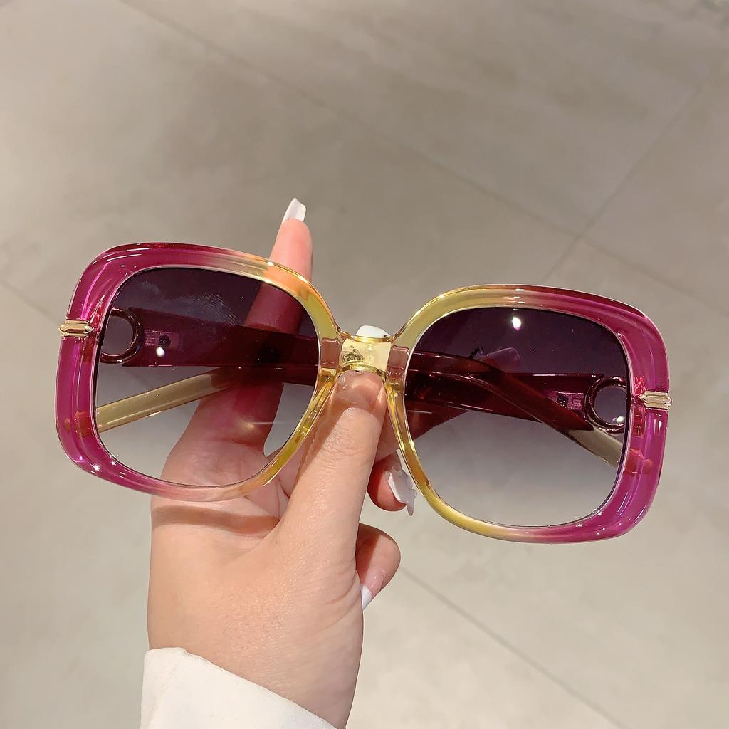 KAMMPT Vintage Square Sunglasses Women Trendy Oversized Gradient Shades Luxury Brand Design Stylish Outdoor Sun Glasses