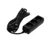 Extension cord with grounding, 3 sockets, 5 , black