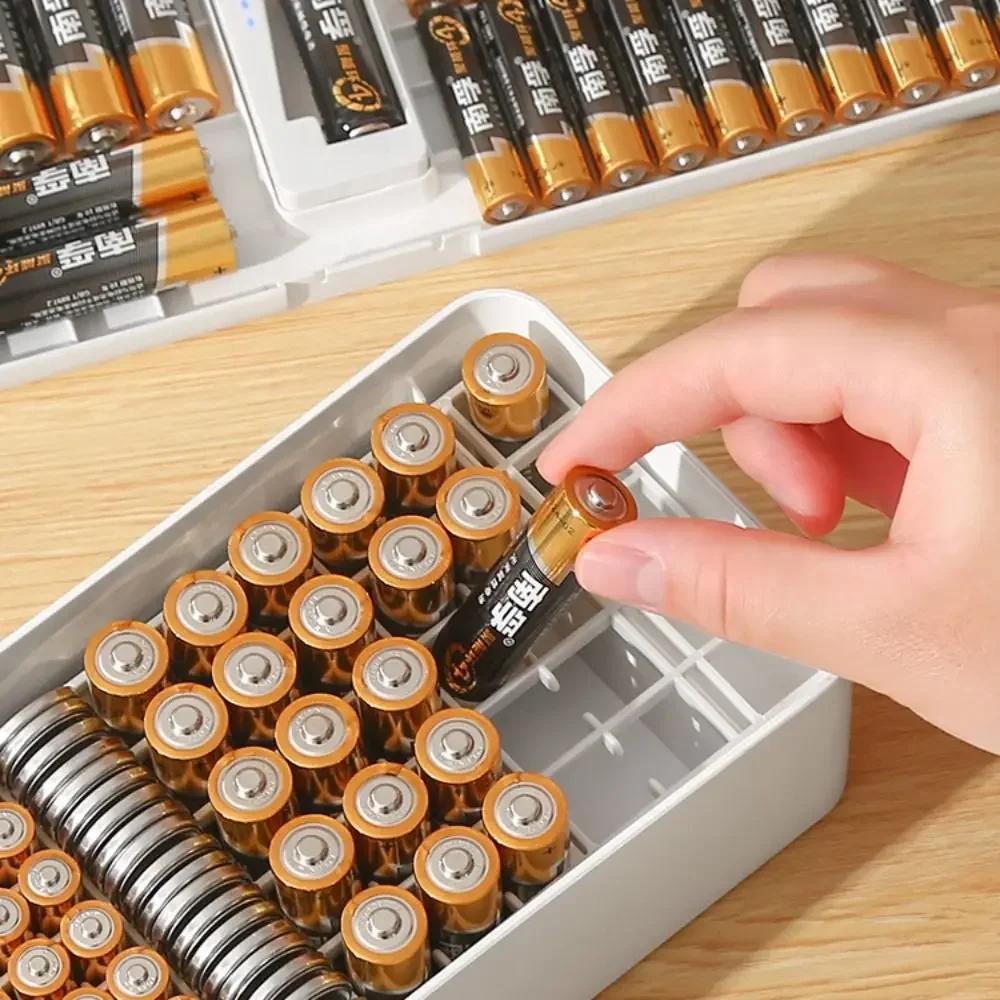Battery Storage Box, Wear-resistant Data Cable Casing, Large Capacity, PP Battery Evaluation, Anti Fall