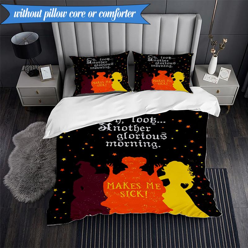Halloween witch 3pcs K-pop music group Bedding set,Ideal for Bedroom, Dormitory,Including Duvet Cover And 2pcs Pillowcases,Fan gifts