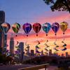 Hot Air Balloon Spinners Plastic Color-changing Film Wind Spinner Striped Tie Dye Rainbow Colors Rotating Windmill Pinwheels
