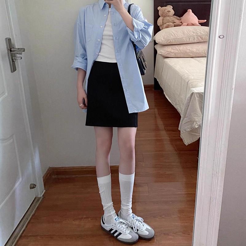 2026 Women s Black Wool Blend High-Waisted Slimming A-Line Short Skirt - Spring to Winter XXL