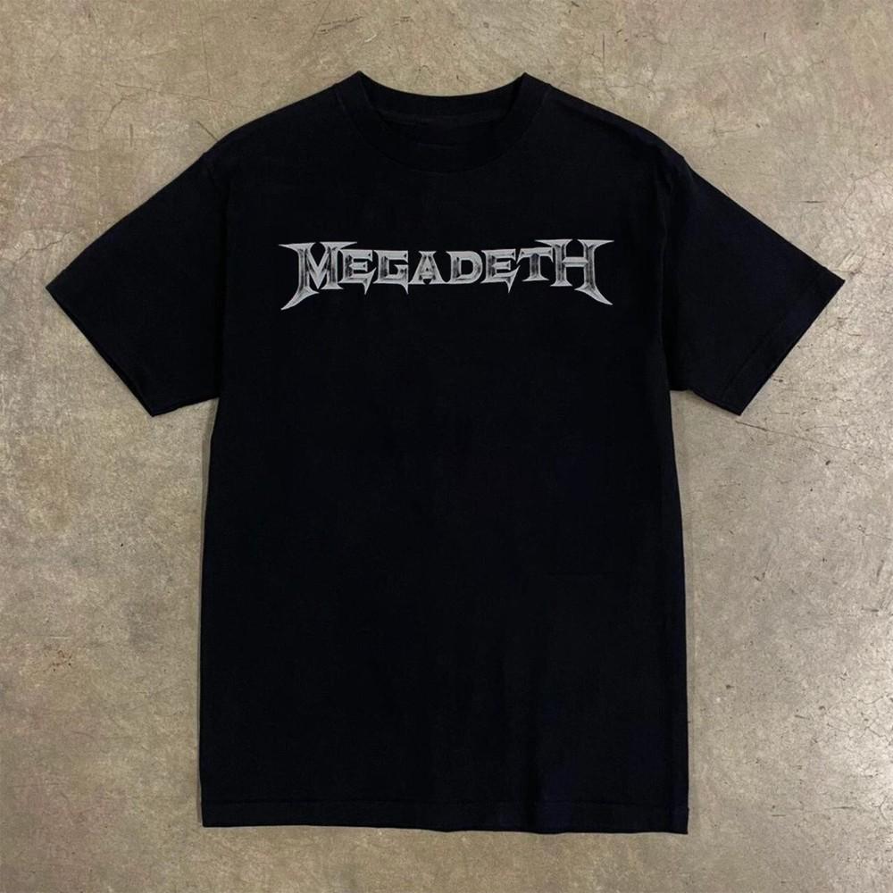 Megadeth Logo Graphic T-shirt Unisex Black Cotton T-shirt Size S-5XL
