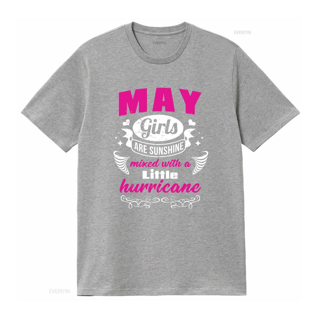 May Girl T Shirt Girls Are Sunshine Born In Birthday Month Taurus Astrology Vintage Washed Breathable Homme Graphic Stretched