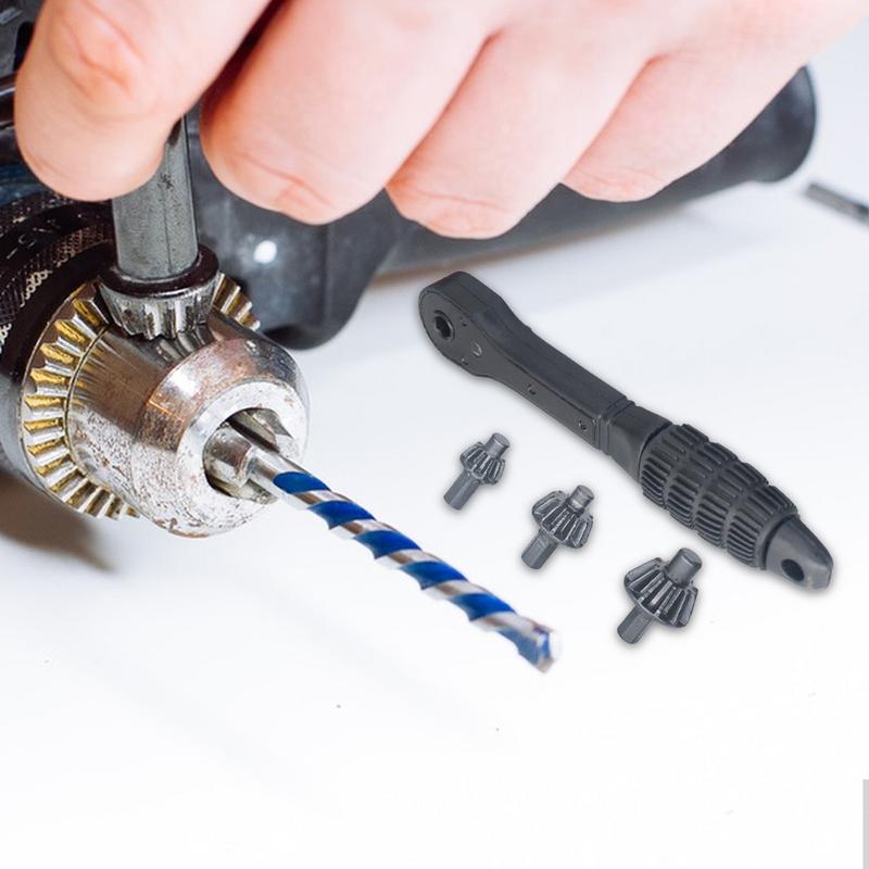 Drill Chuck Key Ratchet Wrench Drill Press Chuck Key Electric Drill Lock Key Wrench With 10/13/16mm Electric Drill Bits For